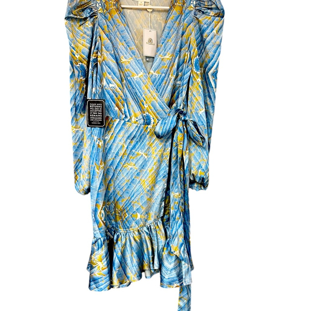 NICOBLU Cressida short wrap dress.